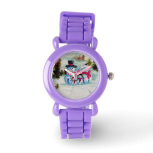 Snowman-Familie Armbanduhr
