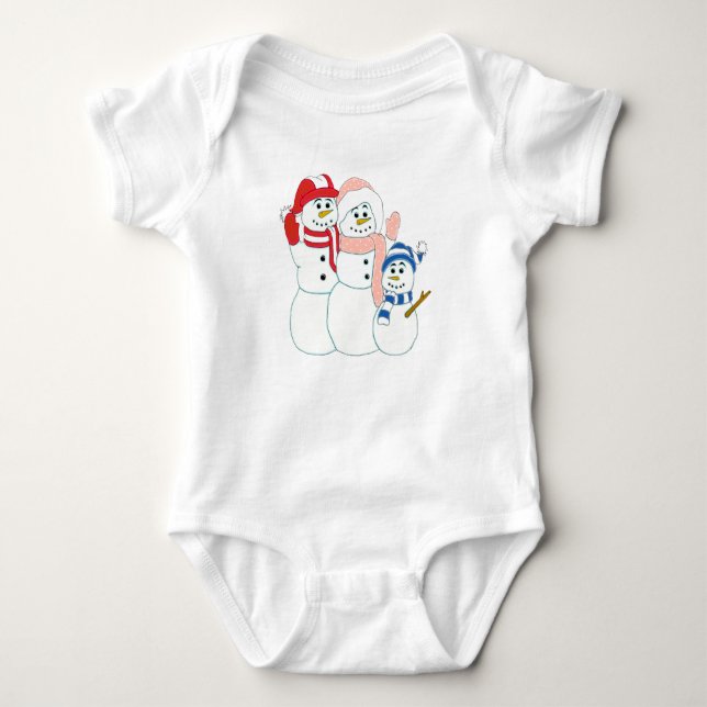 Snowman-Familie Baby Strampler (Vorderseite)