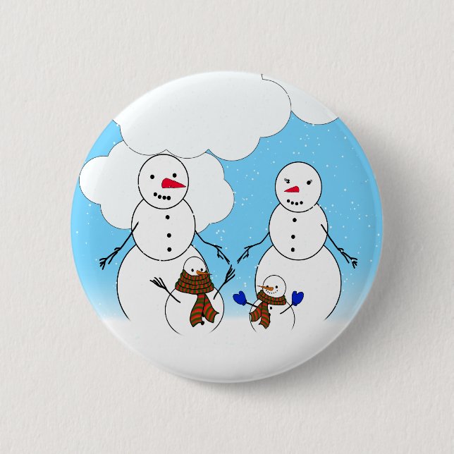 Snowman-Familie Button (Vorderseite)