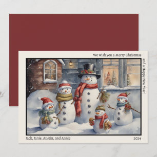 Snowman-Familie frohe Weihnachten glücklich Neues 