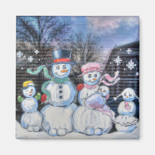Snowman-Familie Magnet
