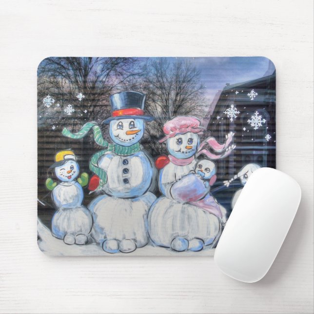 Snowman-Familie Mousepad (Mit Mouse)