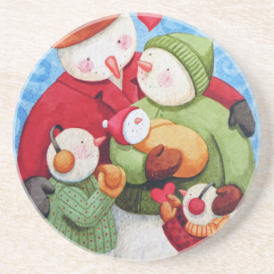 Snowman-Familie Sandstein Untersetzer