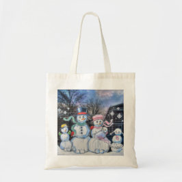 Snowman-Familie Tragetasche