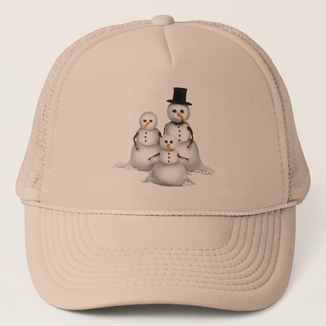 Snowman-Familie Truckerkappe (Vorderseite)