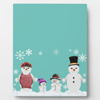 snowman family fotoplatte
