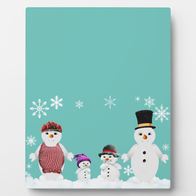 snowman family fotoplatte (Vorderseite)