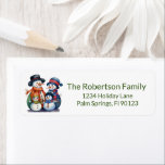 Snowman Family Green Rücksendeadresse<br><div class="desc">Snowman Family Green Rücksendeadressen-Aufkleber für die Versendung von Weihnachtskarten oder Feiertagseinladungen.</div>