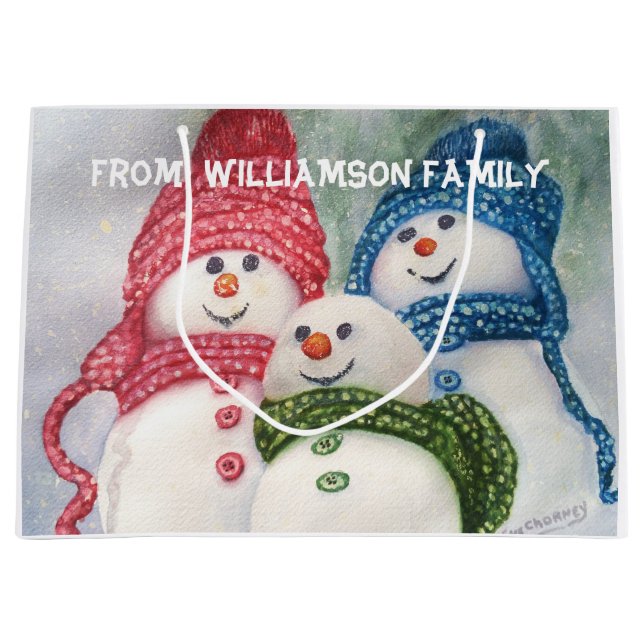 SNOWMAN FAMILY GROßE GESCHENKTÜTE (Vorderseite)