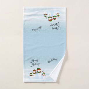 Snowman Family Holiday Badezimmer Handtuchhandtuch Badhandtuch Set