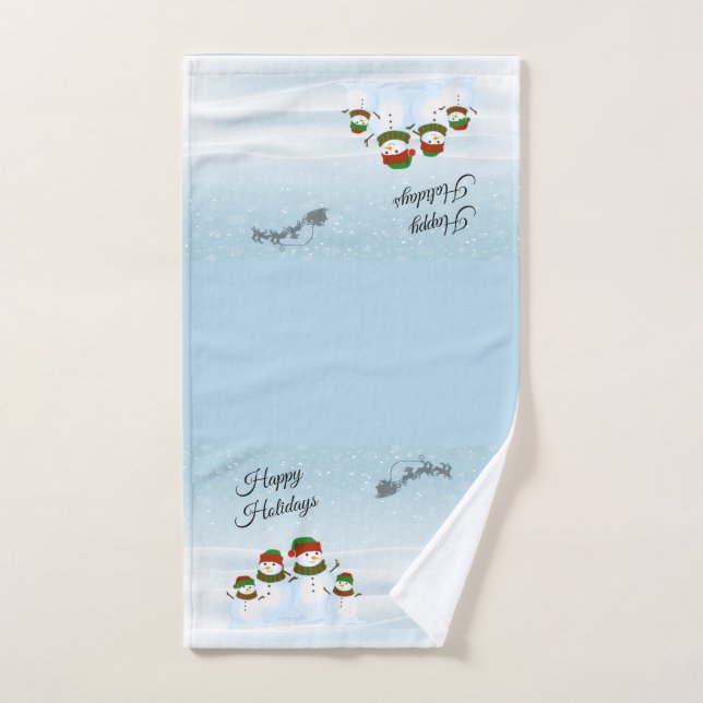 Snowman Family Holiday Badezimmer Handtuchhandtuch Badhandtuch Set (Handtuch)