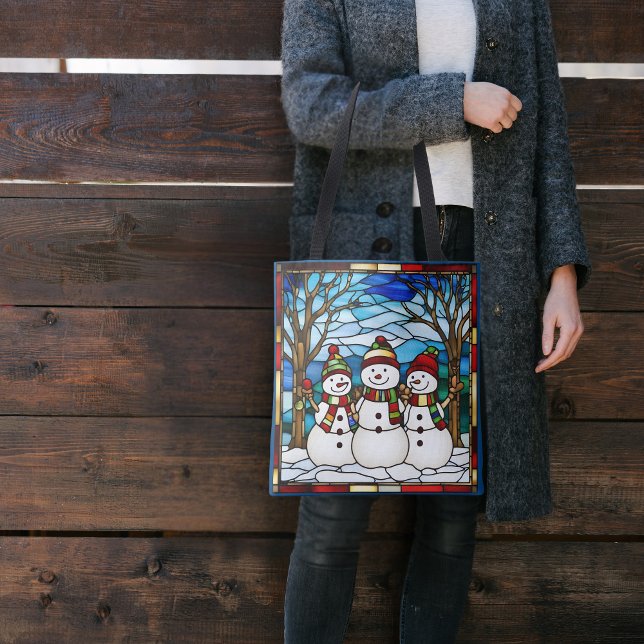 Snowman Family Imitats Festglas Tasche (Von Creator hochgeladen)