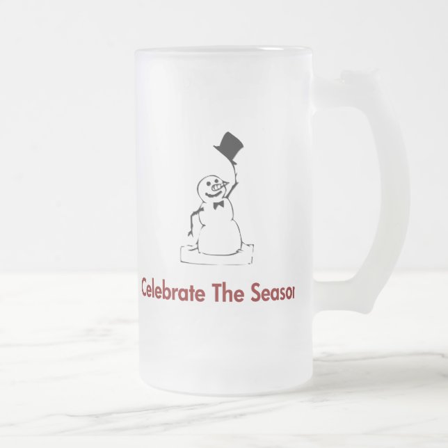 Snowman feiert die Jahreszeit Mattglas Bierglas (Rechts)