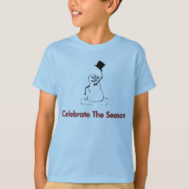 Snowman feiert die Jahreszeit T-Shirt