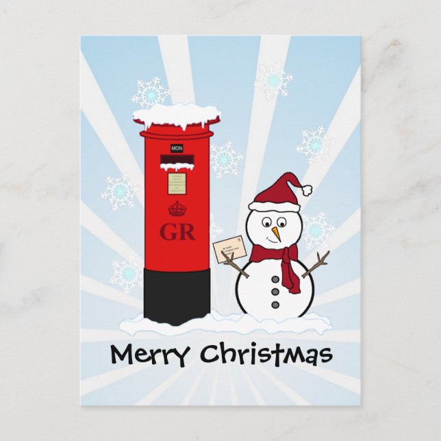 Snowman Feiertagspostkarte (Vorderseite)