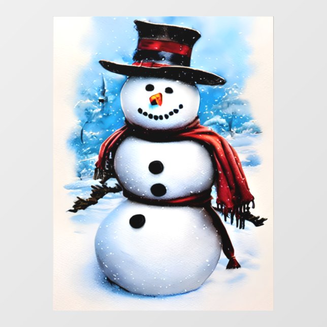Snowman Fensteraufkleber (Blatt)