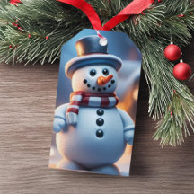 Snowman Figure Weihnachtsgeschenk-Tag