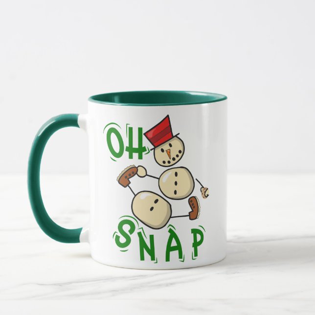 Snowman-Fingerfang-Cookie lustige Weihnachtsferien Tasse (Links)
