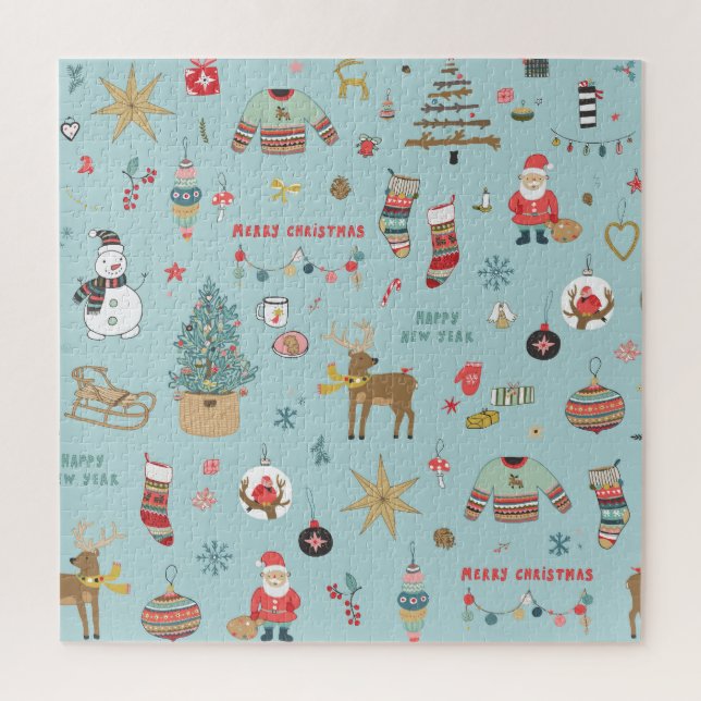 Snowman Fir-Tree Weihnachtswrapping Muster (Vertikal)