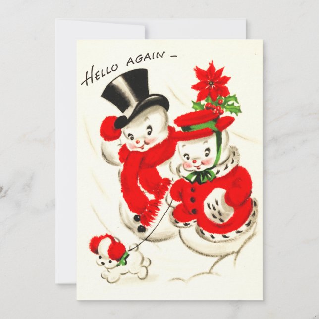 Snowman Flat Christmas Card Feiertagskarte (Vorderseite)