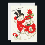 Snowman Flat Christmas Card Feiertagskarte<br><div class="desc">Vintage Weihnachtskarten für geschäftliche oder private Zwecke. Alte Modebilder liebevoll restauriert für die beste Druckqualität. Viktorianische Weihnachtskarten sind besonders und einzigartig. Fügen Sie einfach Ihren eigenen Gruß hinzu.</div>