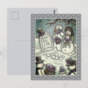 SNOWMAN-FRIEDHOF, MELDET VOR SEINER ZEIT, MÄHRER POSTKARTE