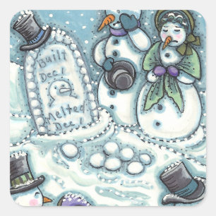 SNOWMAN-FRIEDHOF, MELDET VOR SEINER ZEIT, MÄHRER QUADRATISCHER AUFKLEBER