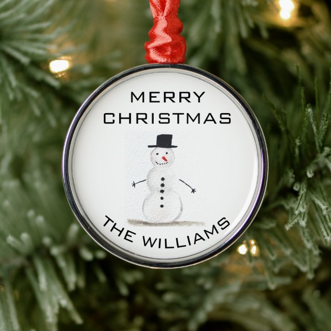 Snowman Frohe Weihnachten Feierliche Winter Niedli Ornament Aus Metall (Baum)