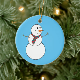Snowman Frohe Weihnachtsbaum Ornament in Blau