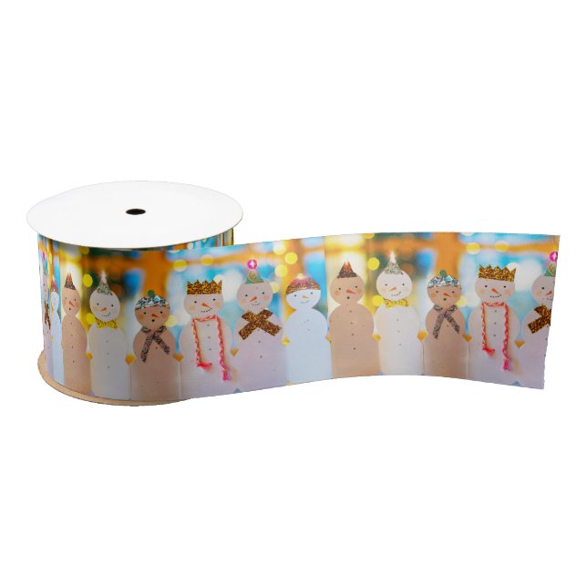 Snowman Fun Elegante Weihnachten Satinband (Spule)