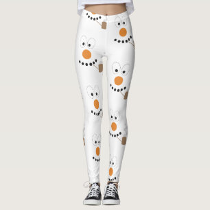 Snowman Funny Face Niedlich Neuheit Weihnachtsmust Leggings