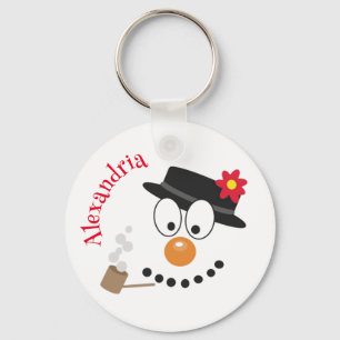 Snowman Funny Face Niedliche Neuheit Weihnachten Schlüsselanhänger