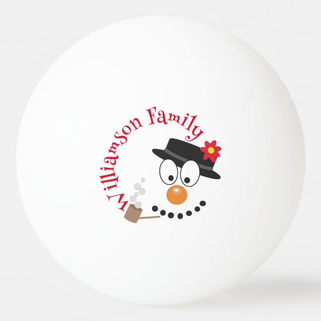 Snowman Funny Face Niedliche Neuheit Weihnachten Tischtennisball (Vorderseite)