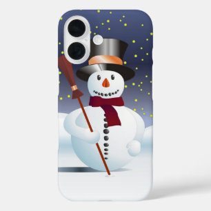 Snowman für Weihnachten iPhone 16 Hülle