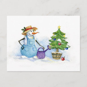Snowman Gärtner Postkarte