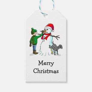 Snowman Gebäude Geschenkanhänger