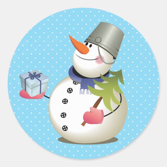Snowman Gift Glossy Stickers 3 inch (Blatt 6) (Vorderseite)