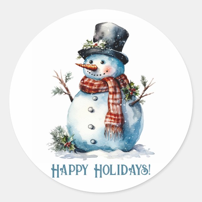 Snowman Gift Sticker (Vorderseite)