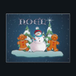 SNOWMAN & GINGERBREAD KIDS VON SHARON SHARPE FEIERTAGSPOSTKARTE<br><div class="desc">SNOWMAN & GINGERBREAD KIDS VON SHARON SHARPE</div>