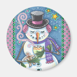 SNOWMAN, GINGERBREAD MAN & TASSE DES HOT-SCHOKOLAD MAGNET