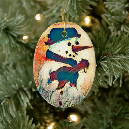 Snowman-Gitarre Personalisiert Keramik Ornament