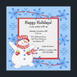 Snowman-glückliche Feiertags-WeihnachtsParty Einladung<br><div class="desc">Gründen Sie Ihr WeihnachtsParty weg vom Recht mit unserer super niedlichen glücklichen FeiertageSnowmaneinladung, die einen niedlichen Snowman kennzeichnet, der durch Schneeflocke-Set auf einem blauen Hintergrund umgeben wird. Niedlich entweder für ein KindweihnachtsParty oder Erwachsen-WeihnachtsParty! Vergewissern Sie sich, dass alle Ihre Freunde und Familienmitglieder dort sind, mit Ihnen zu feiern diese Ferienzeit!...</div>
