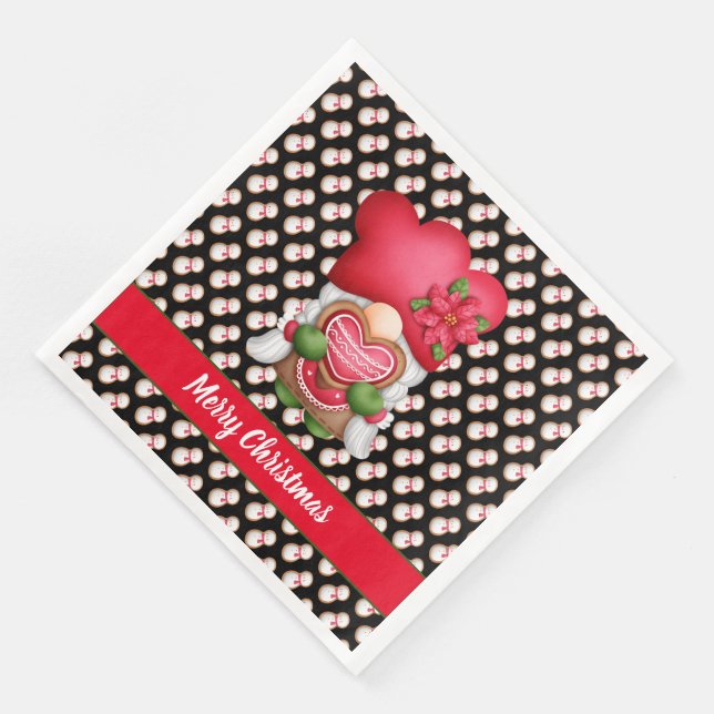 Snowman Gnome Anpassen von Farbe und Text Serviette (Ecke)