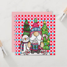 Snowman gnome Xmas Tree Holiday und saisonale Kart