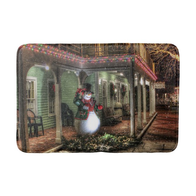 Snowman Greetings Badematte (Vorderseite)