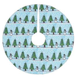 Snowman Greetings Polyester Weihnachtsbaumdecke