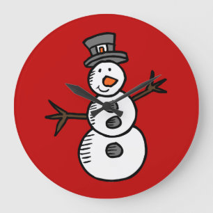 Snowman Große Wanduhr