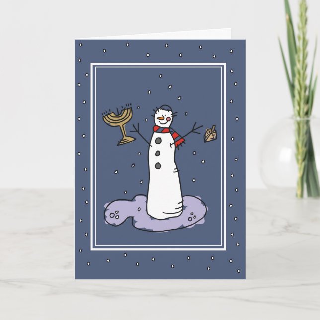 Snowman Hanukkah Feiertagskarte (Vorderseite)