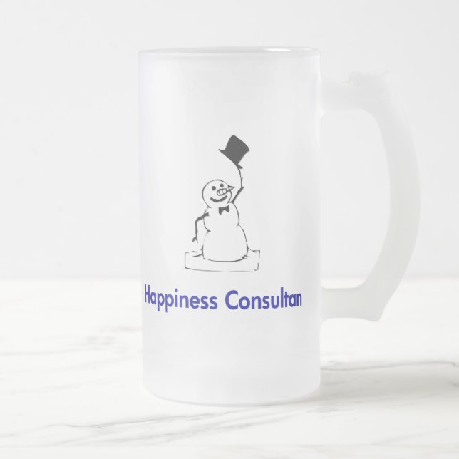 Snowman Happiness Consultant Mattglas Bierglas (Rechts)