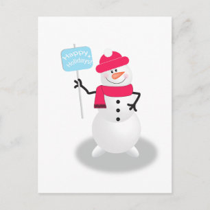 Snowman Happy Holidays Feiertagspostkarte